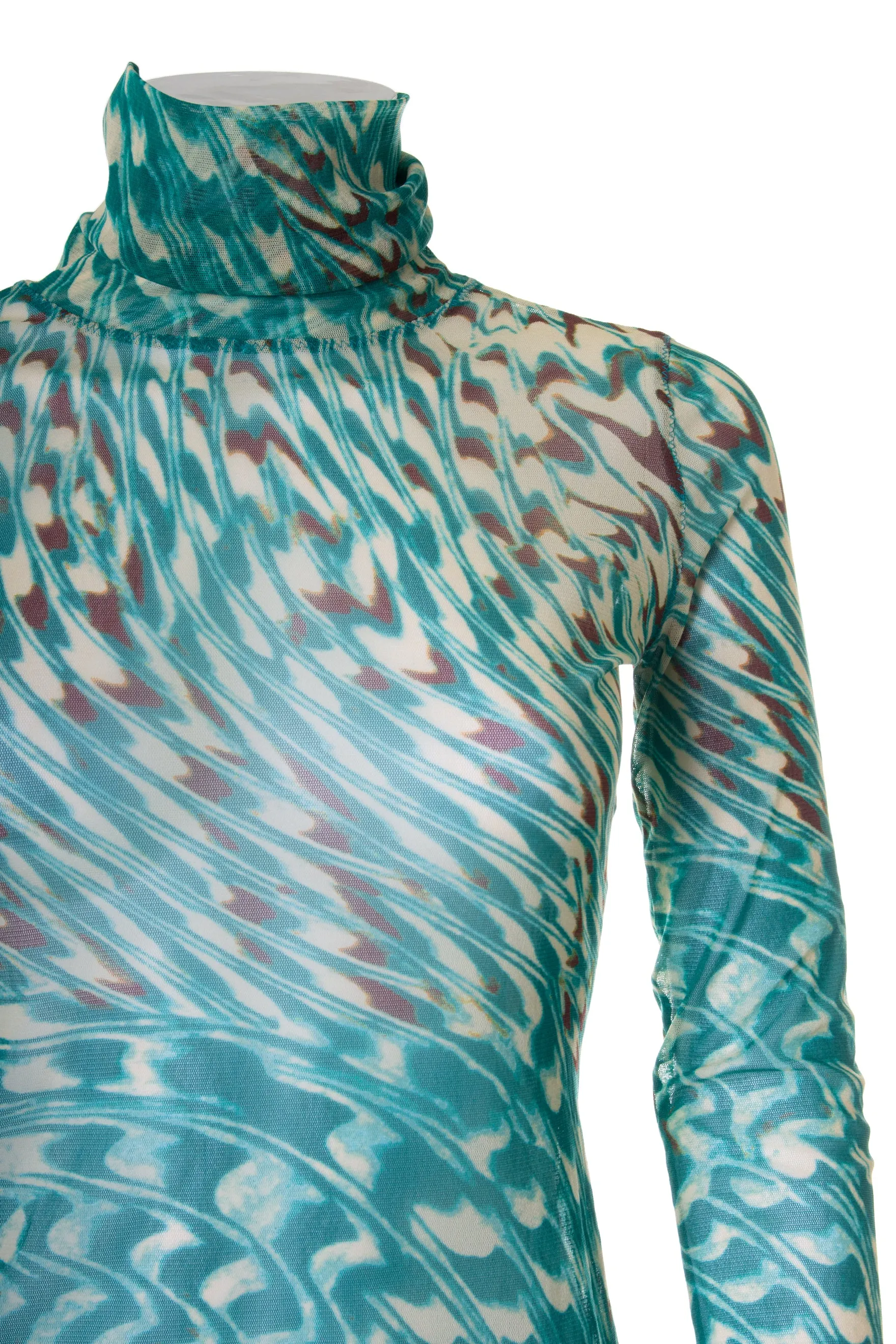 Sheer Mesh Turtleneck