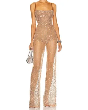 SHINE BRIGHT Sequin Backless Jumpsuit