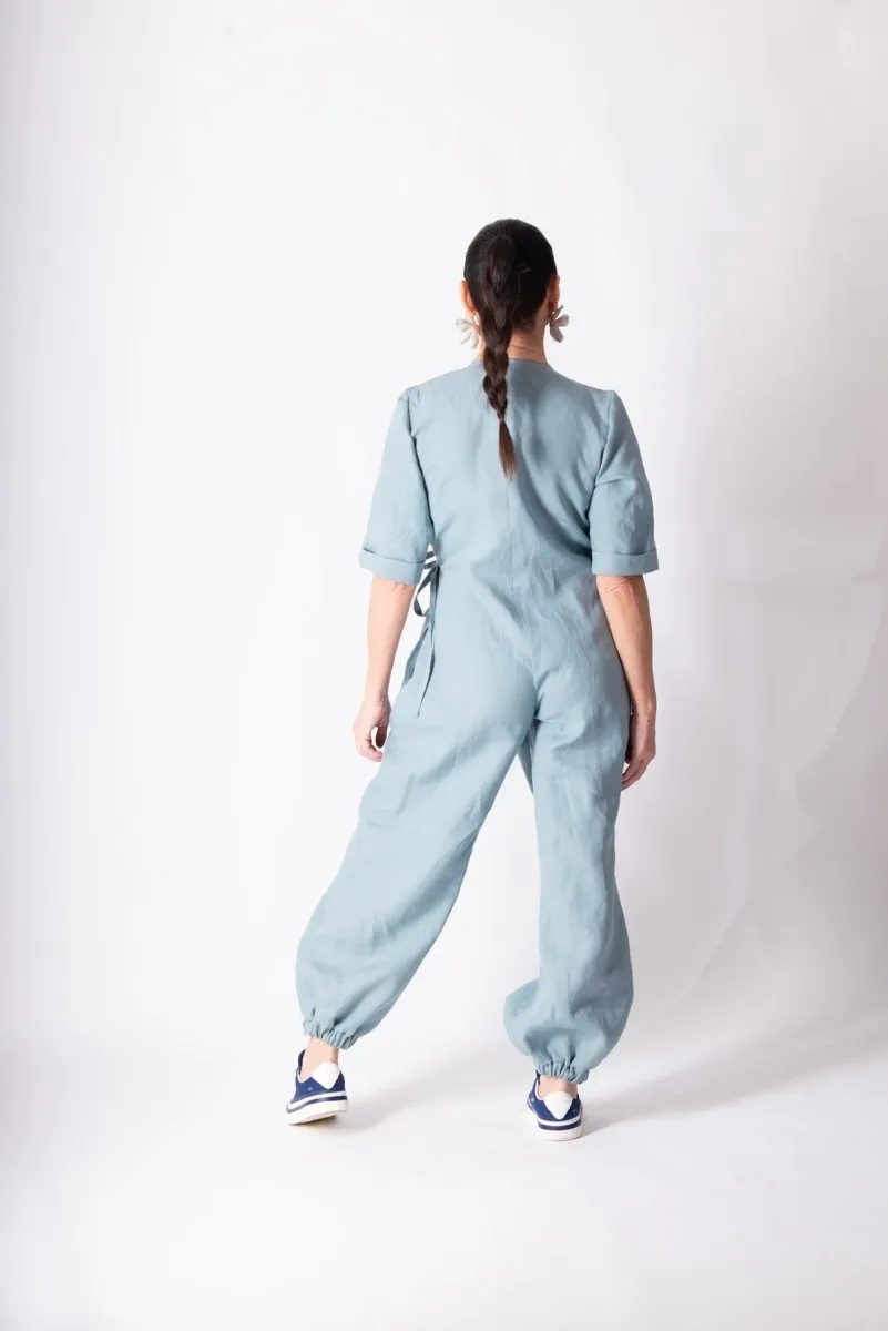 Short Sleeves Linen Jumpsuit SAYA