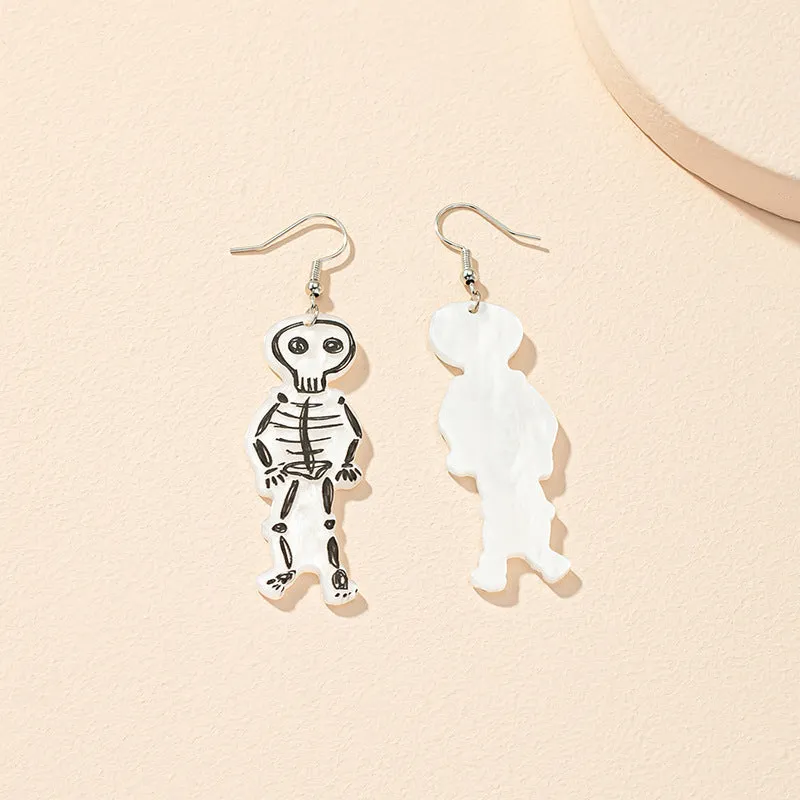 Skull-Inspired Acrylic Earrings with Edgy European Design
