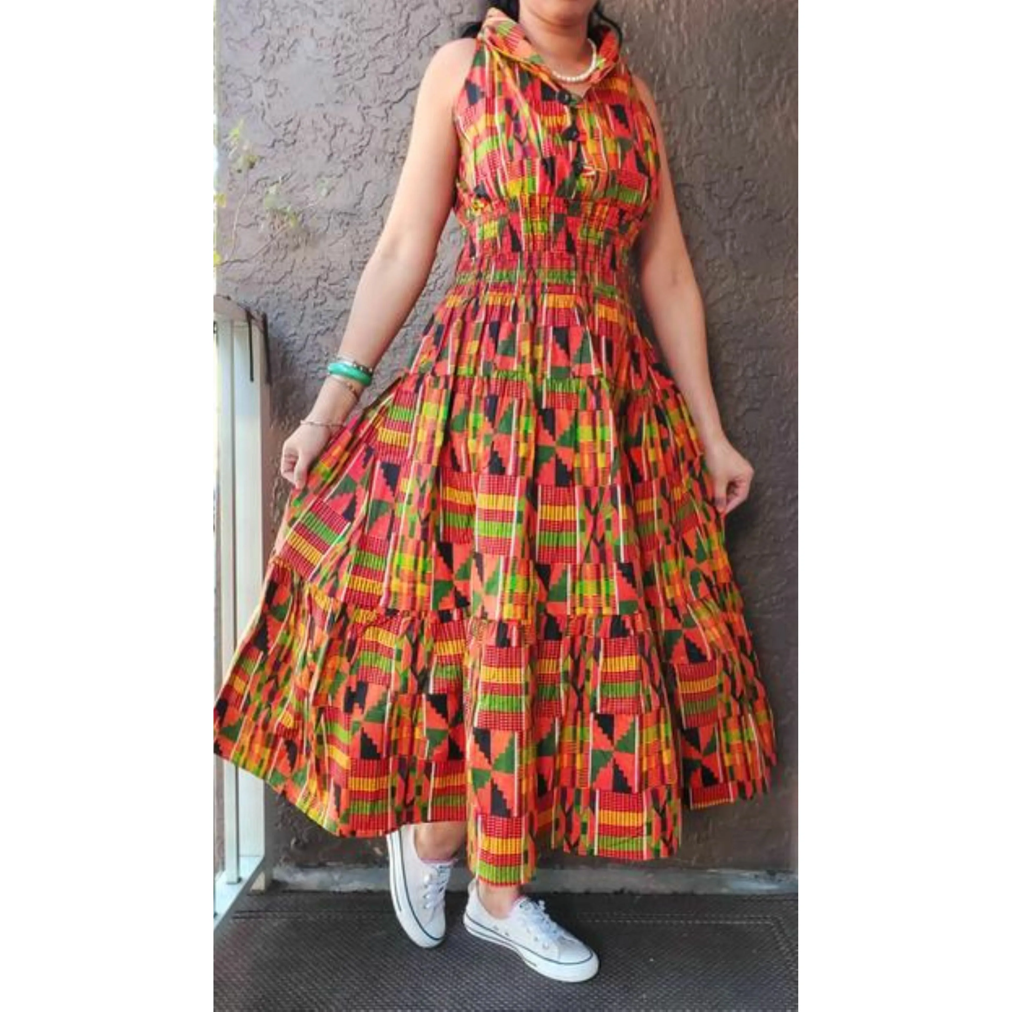 Sleeveless Smocked Maxi Sun Dress