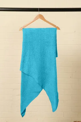 Teal Asymmetric Blanket Scarf