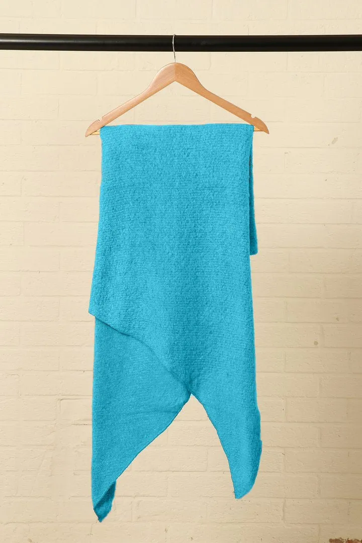 Teal Asymmetric Blanket Scarf