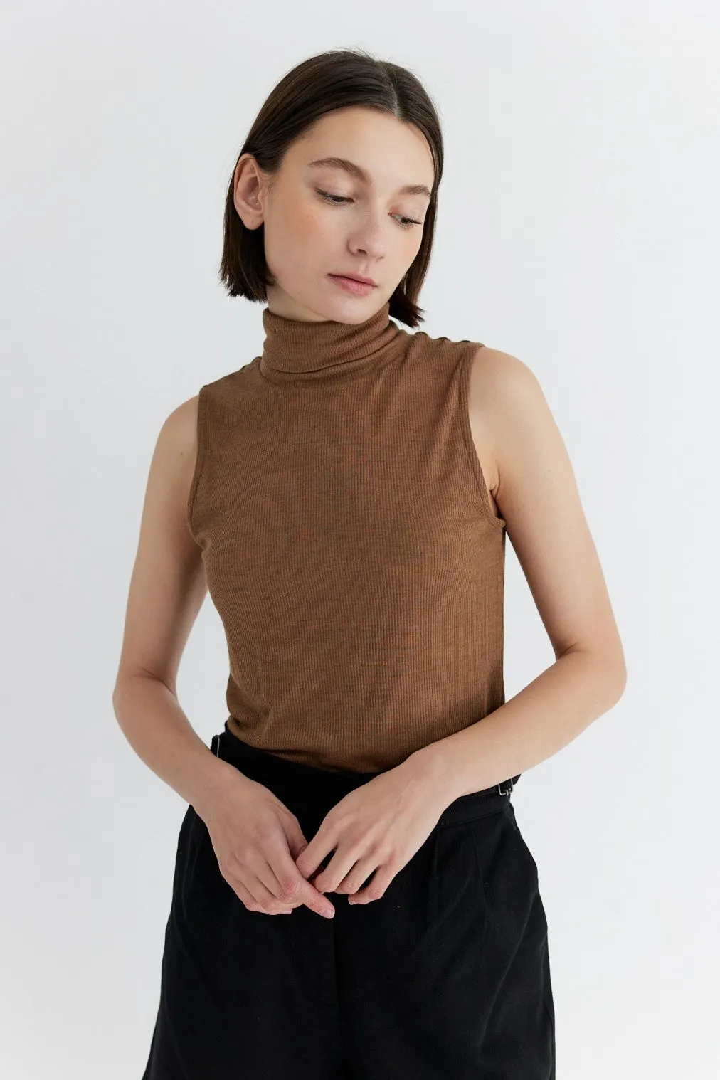 The Marian Sleeveless Turtleneck Top