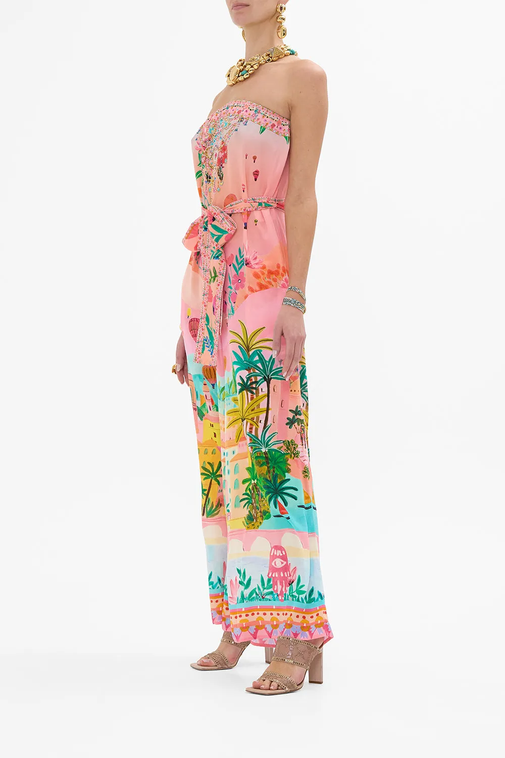 TIE WAIST STRAPLESS JUMPSUIT SISTER SUNSET