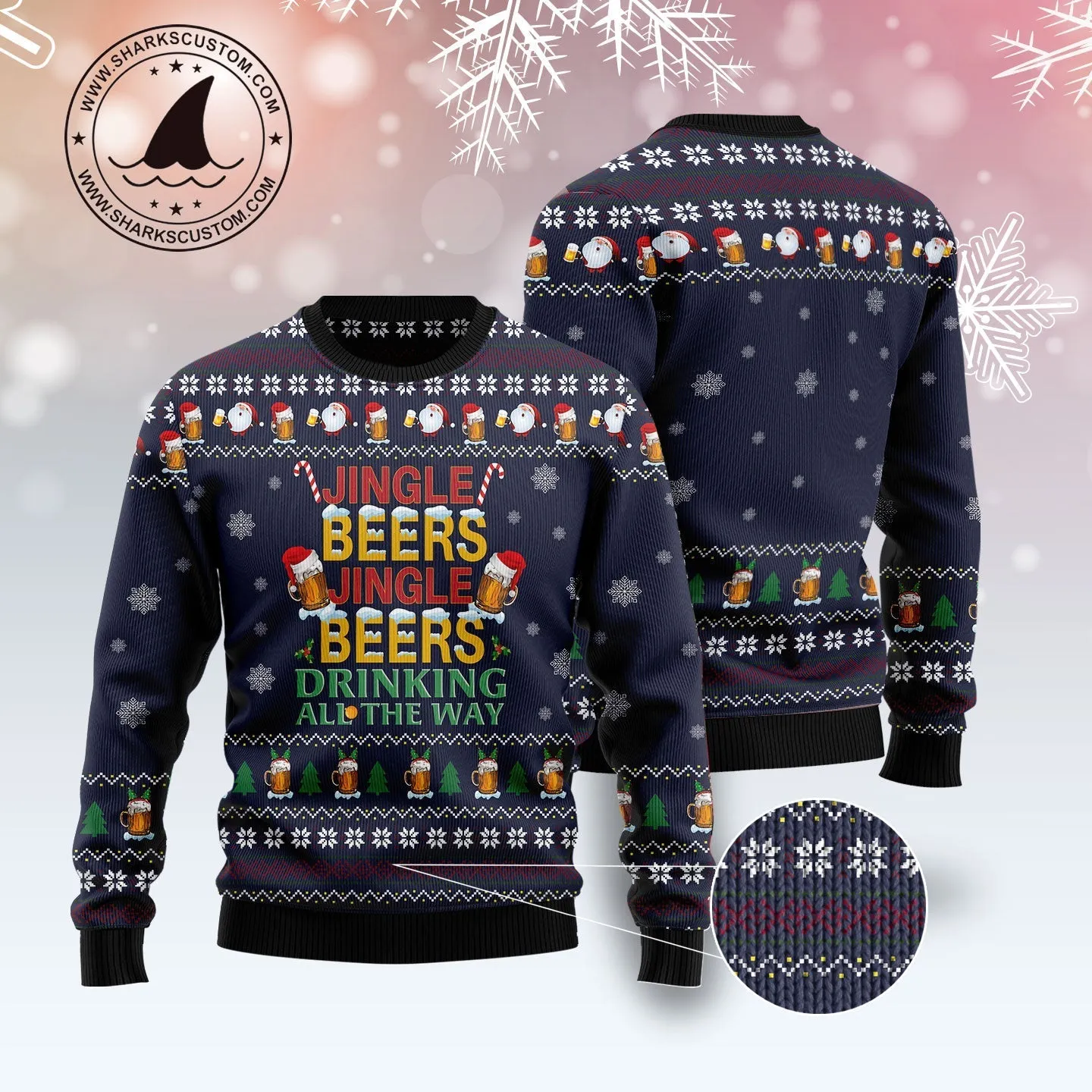 Ugly Christmas Sweater JulesRoche All-Over-Print Festive Knit