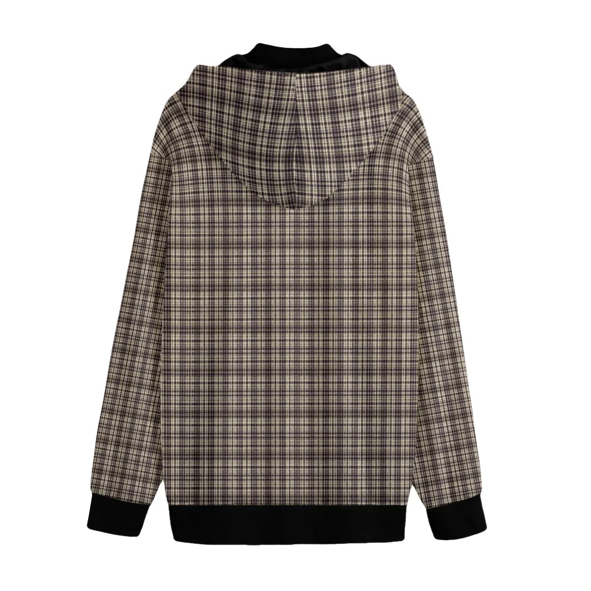 Vampire Art Dark Academia Cream & White Tartan Men's Varsity Jacket