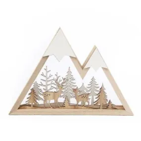 Winter Woodland & Mountains Wooden Decoration