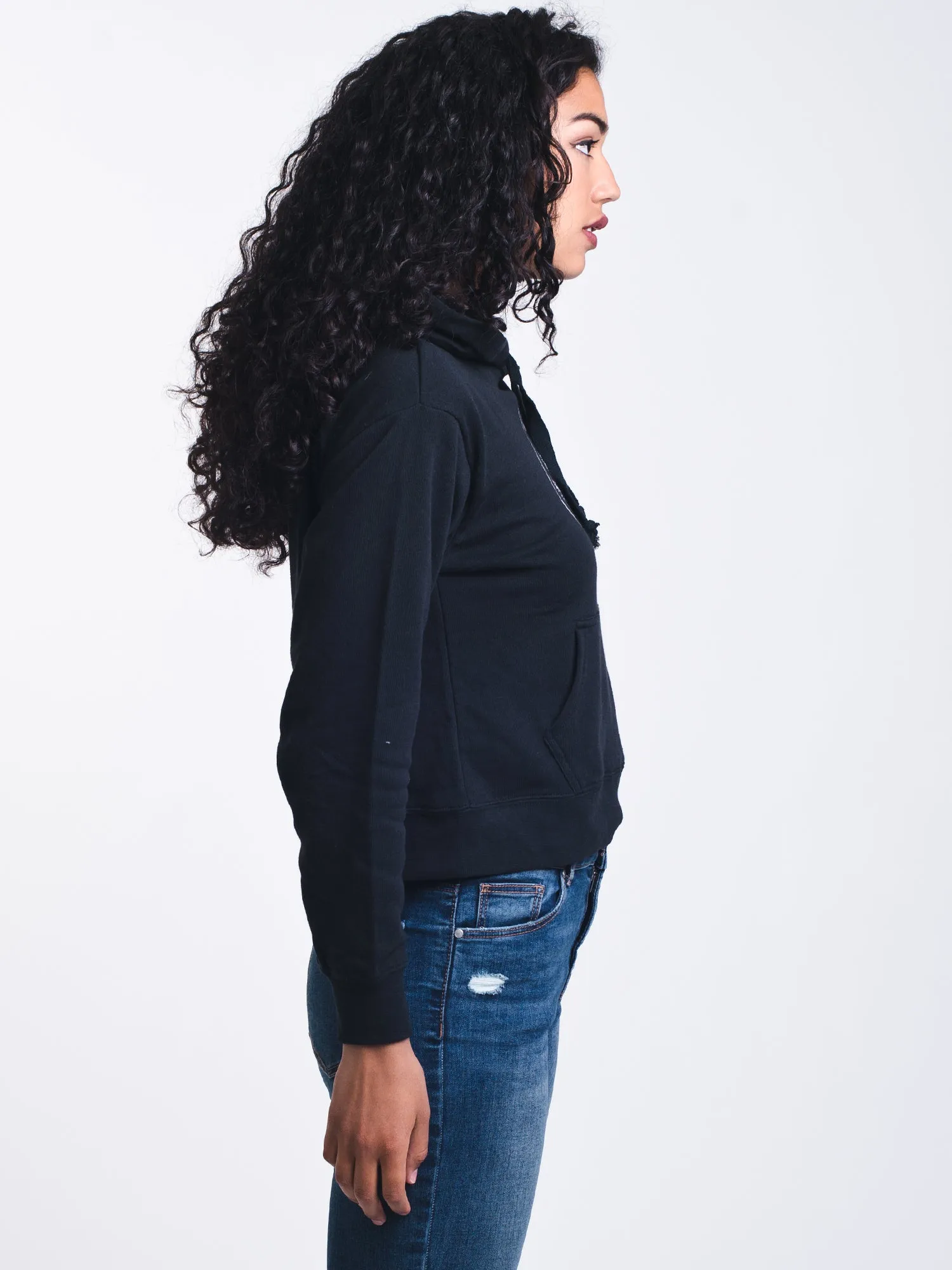 WOMENS TRI MOTORS PULLOVER HOODY - BLACK - CLEARANCE