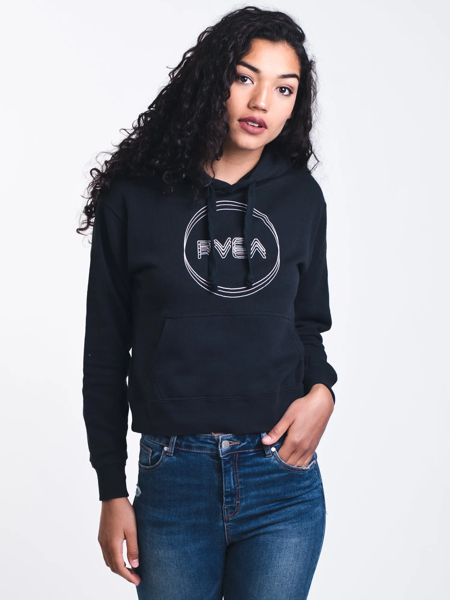 WOMENS TRI MOTORS PULLOVER HOODY - BLACK - CLEARANCE
