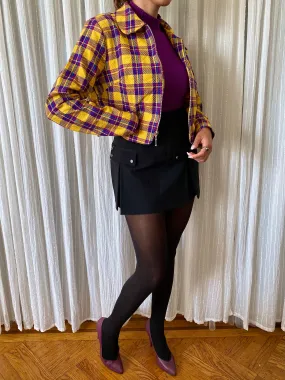 Yellow colorful long sleeve cropped sweater